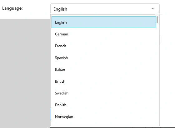 select the language