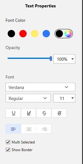 text properties