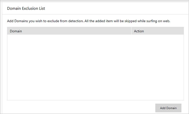 Domain Exclusion List