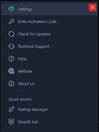 Extended Menu