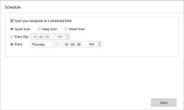 Set Schedule