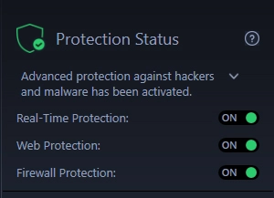 Systweak Antivirus Right Panel Home