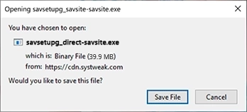 Save the downloaded file on your computer.