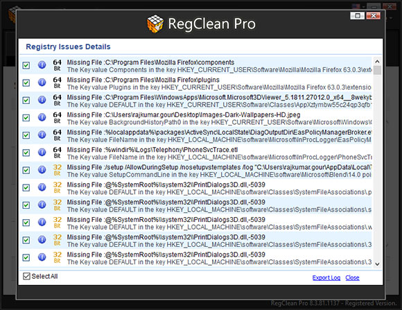 RegClean Pro Screen Shot