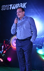 Systweak owner addressing team gathering