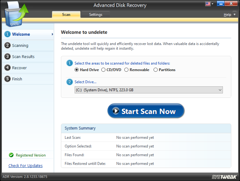 Advanced Disk Recovery Dashboard