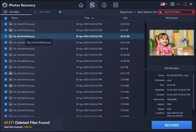 To search for specific files