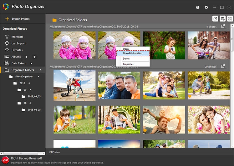 HOW TO OPEN ORGANIZED PHOTO LOCATION