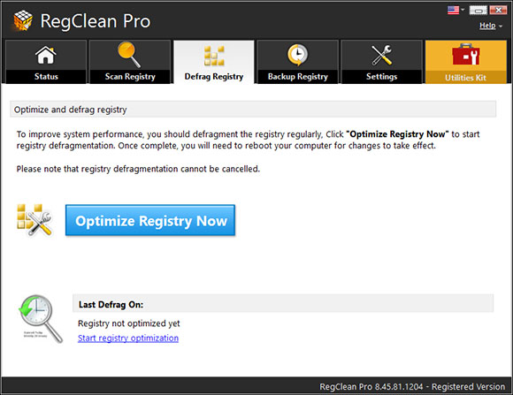 RegClean Pro Screen Shot