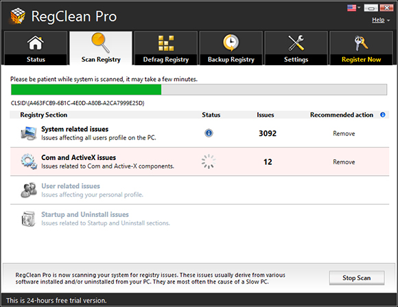 RegClean Pro Screen Shot