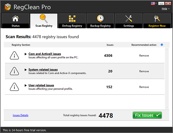 RegClean Pro Screen Shot