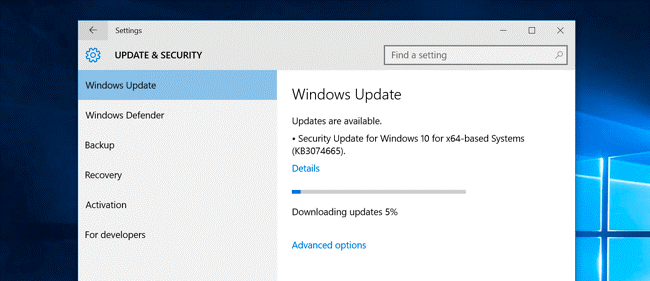 Run Windows 10 Update