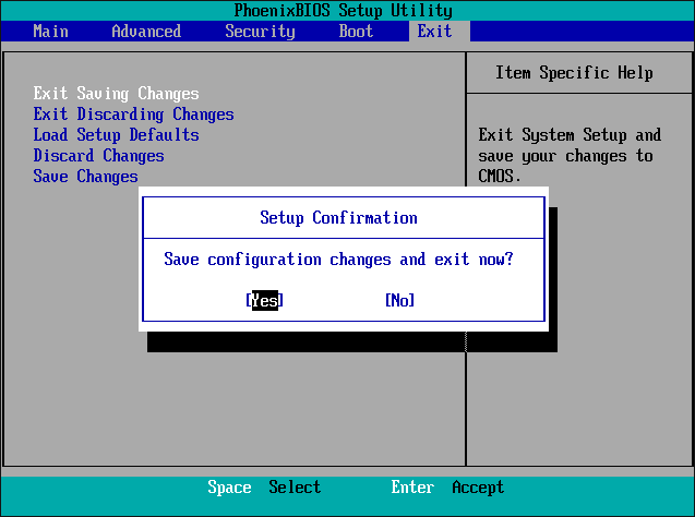 Reset Bios Settings