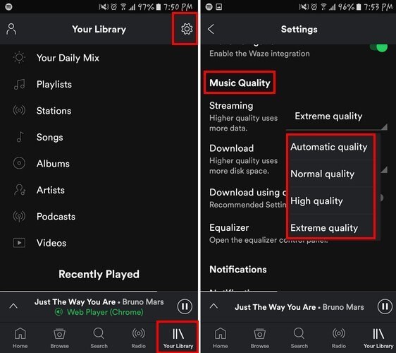 Choose the Music Quality Accordingly