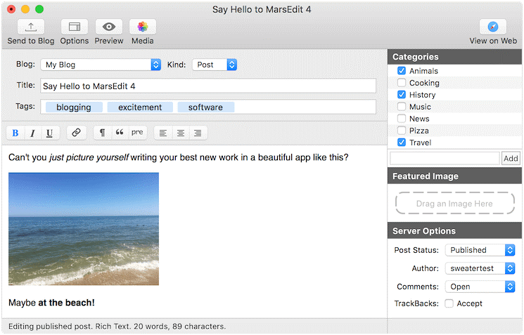 mars edit Desktop Blogging Platforms for mac