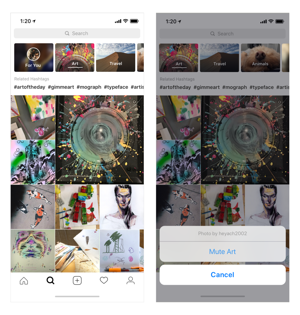 new design and topic explorer in instagram
