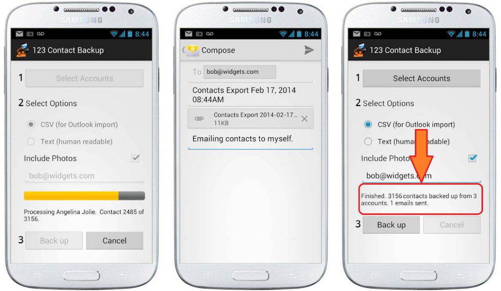 123 Contact Backup
