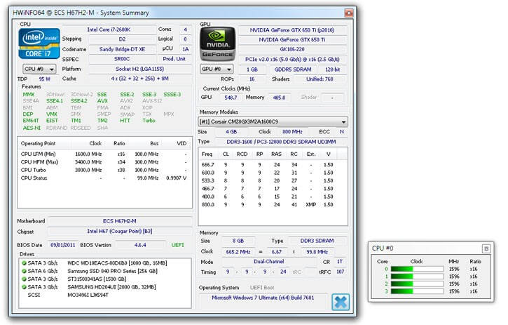 HWiNFO- temprature monitor for cpu