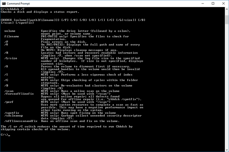 Not Running Chkdsk Or Scandisk