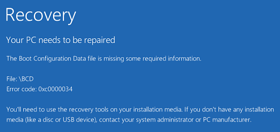 Rebuild the Boot configuration data(BCD)