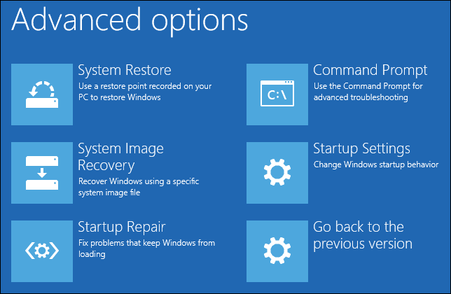 Startup repair from Windows recovery Environment (WinRE)