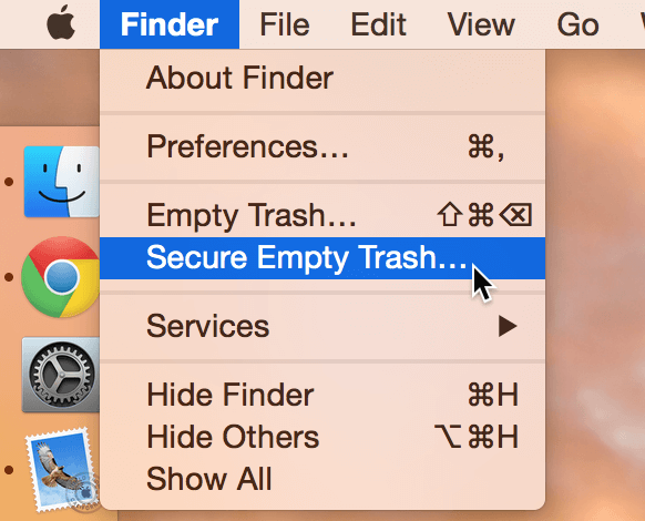 Secure empty trash mac os x