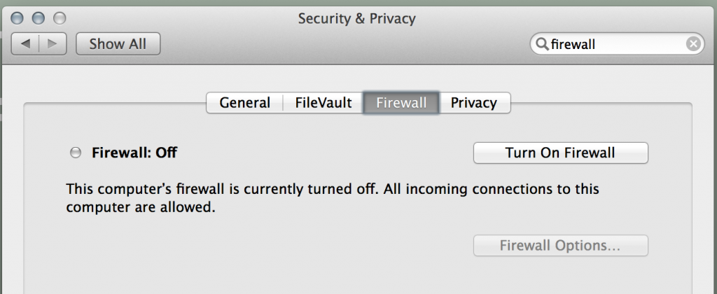 enable firewall on Mac