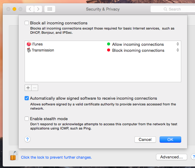 set up firewall on Mac