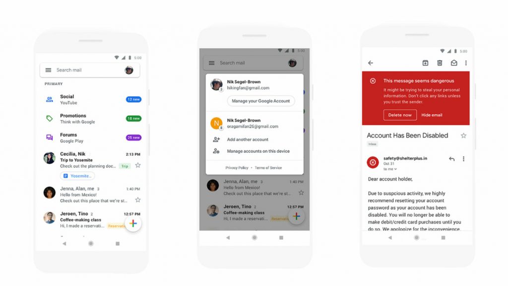 Google redesigns Gmail mobile app