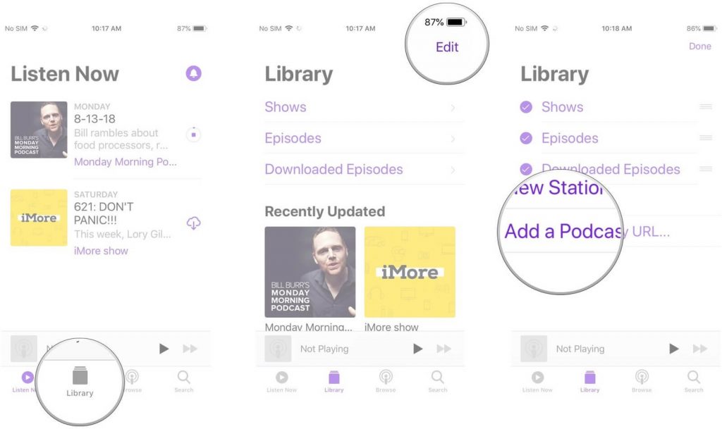 Add Podcast Using URL