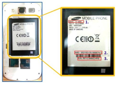 Samsung Original Check Code from the Back Panel step-3