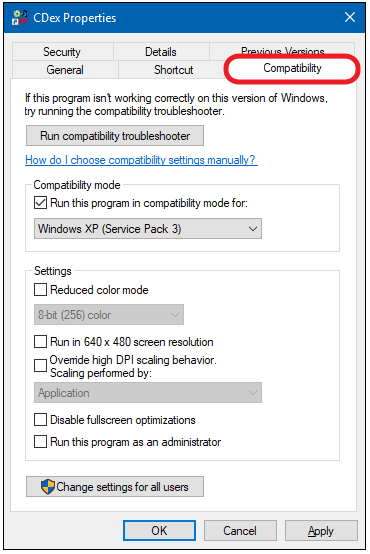 compatibility mode