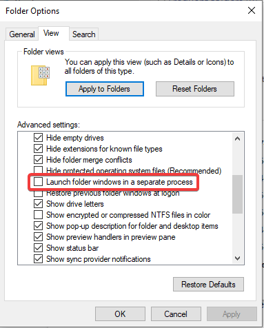 Tip No 6. Open Folders In Separate Process