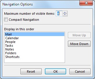 Customize Navigation Pane In Outlook