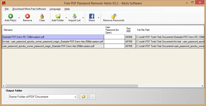 Free PDF Password Remover by 4dots