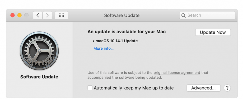 software update on mac to boost speed of an old macbook pro