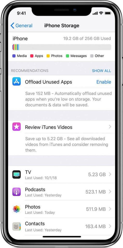 Insufficient Storage