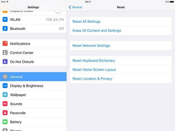 Reset All Settings