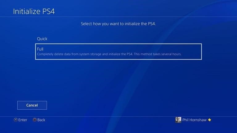 Initialize PS4