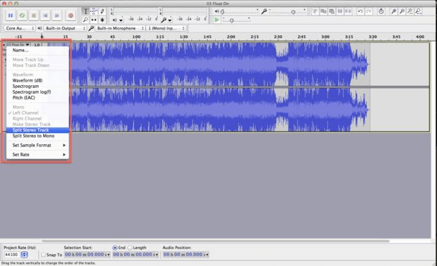 Remove vocals using audacity