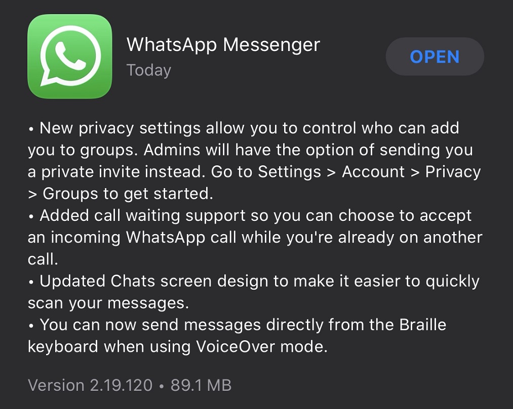 WhatsApp 2.19.120 Reddit
