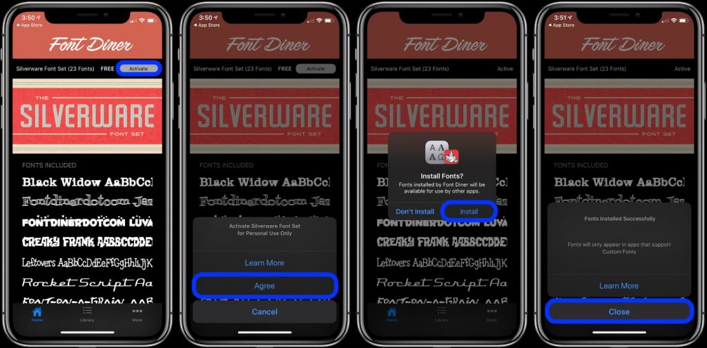 download custom fonts on iphone