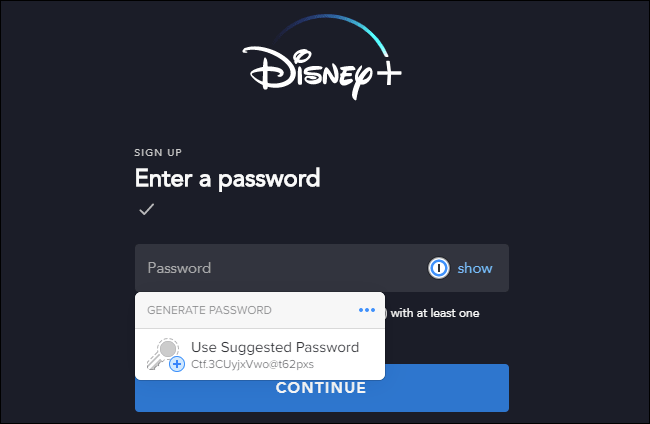 setup password