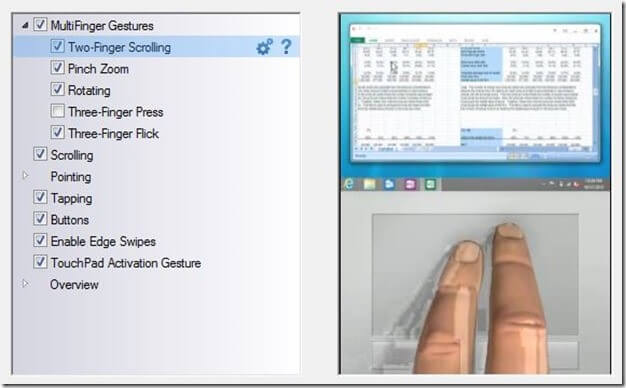 two finger scroll
