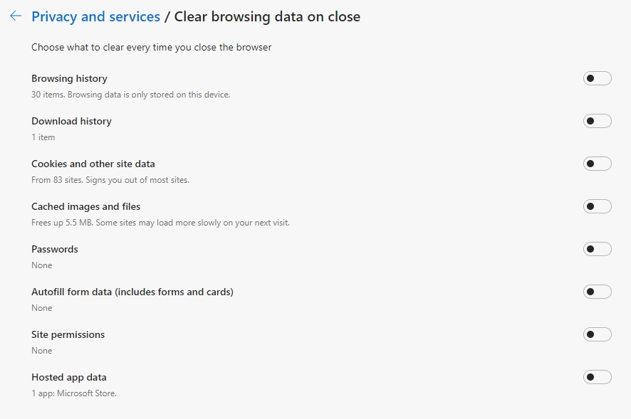 Choose What to Clear