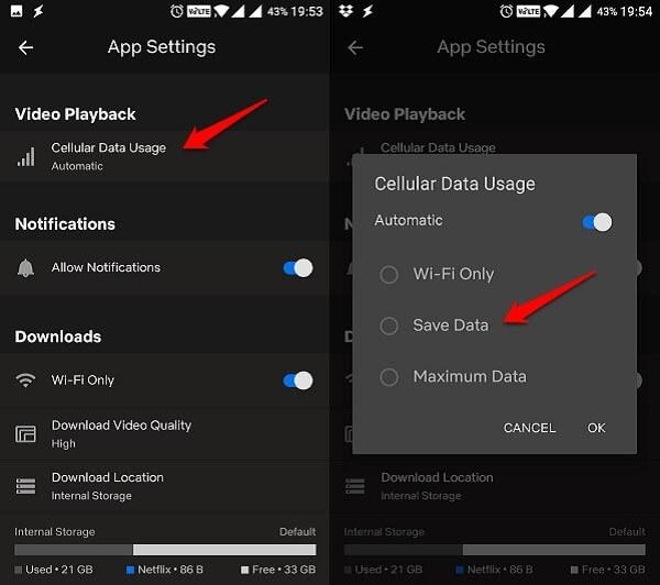 Control Cellular Data Limit