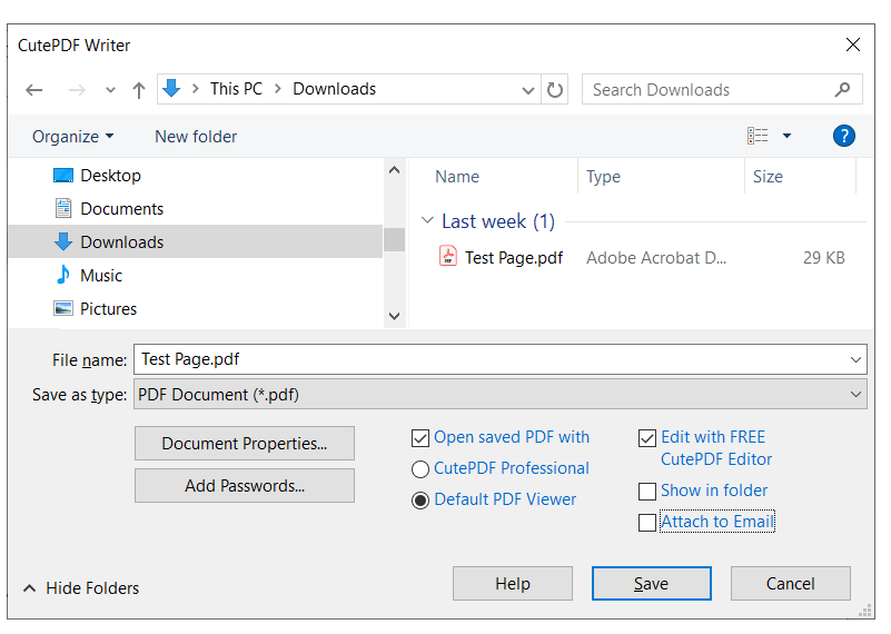 CutePDF Writer