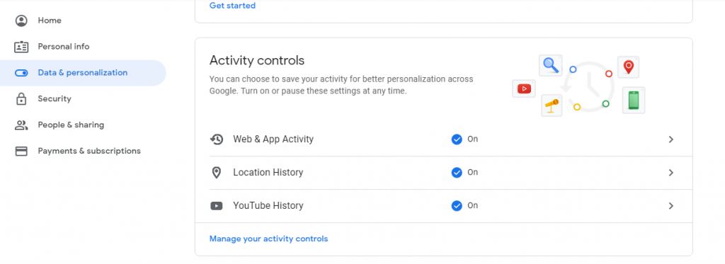 Google Activity History - Manage your Activity
