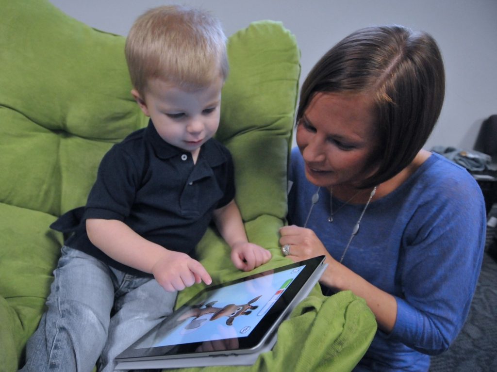 Child using a tablet