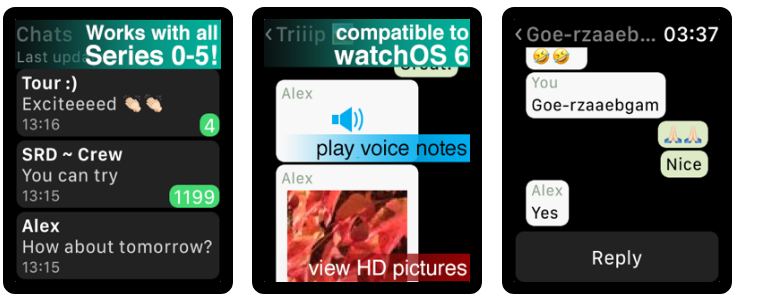 WhatsApp apple watch how to use